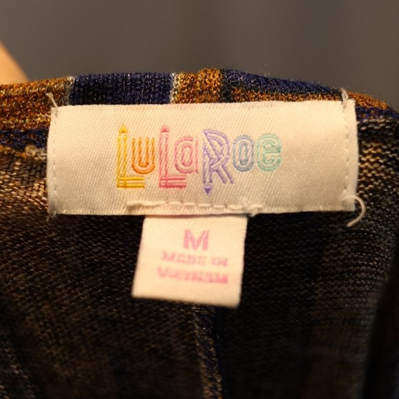 LuLaRoe Geometric Print Joy Long Line Cardigan Medium Cozy Oversized Sweater - Picture 12 of 13